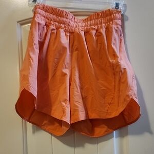 Track Your High Rise Lululemon  Vibrant Coral Athletic Shorts 3"